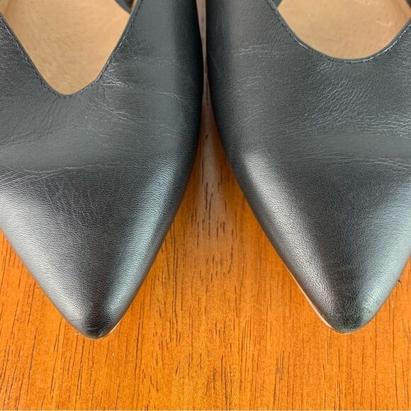 Madewell The Ava Slingback Flat Black Leather Pointy Toe Size 9.5 - Picture 3 of 7
